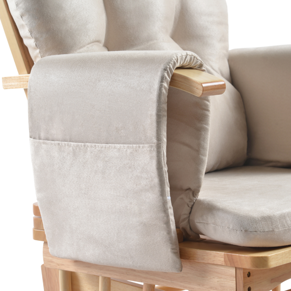 Fotoliu reglabil pentru alaptare, cu suport de picioare inclus, ONINO CALM.me, Natural Beige