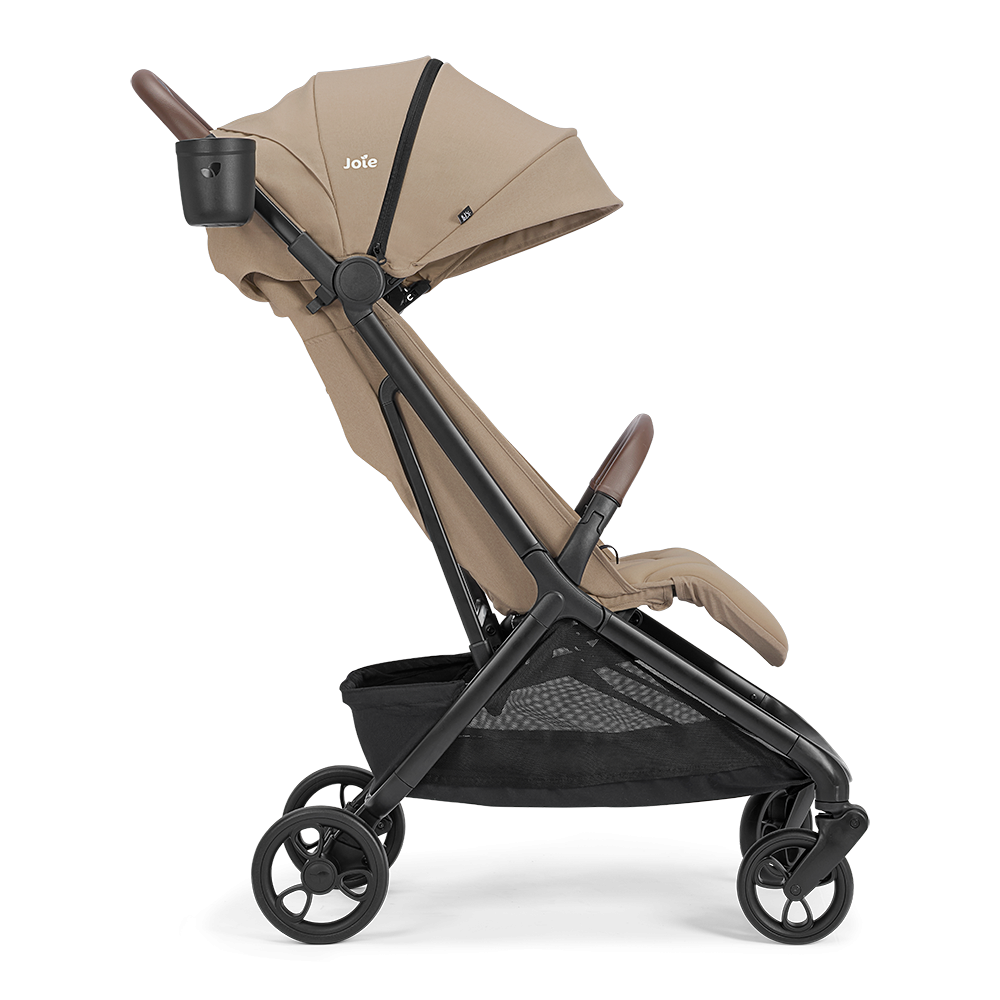 Carucior ultracompact Joie Porto Cashew, compatibil bagaj de cabina, pliere automata, de la nastere pana la 22 kg