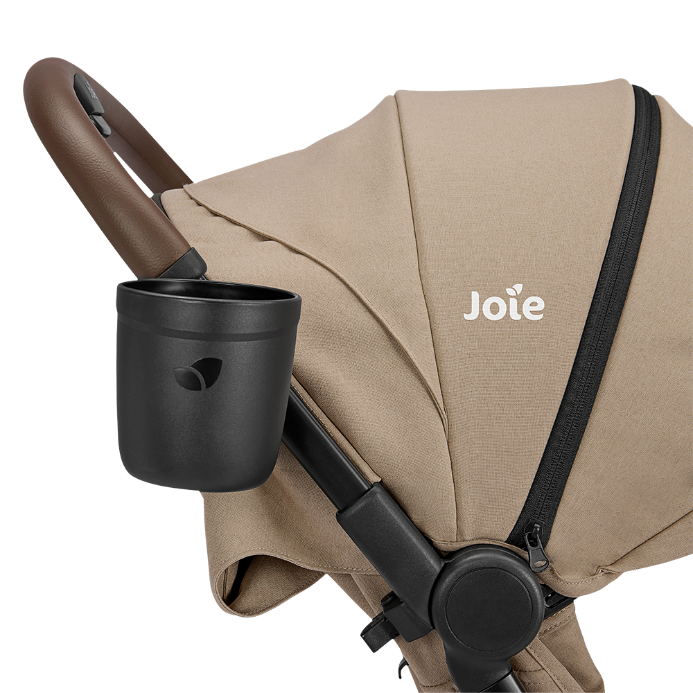 Carucior ultracompact Joie Porto Cashew, compatibil bagaj de cabina, pliere automata, de la nastere pana la 22 kg
