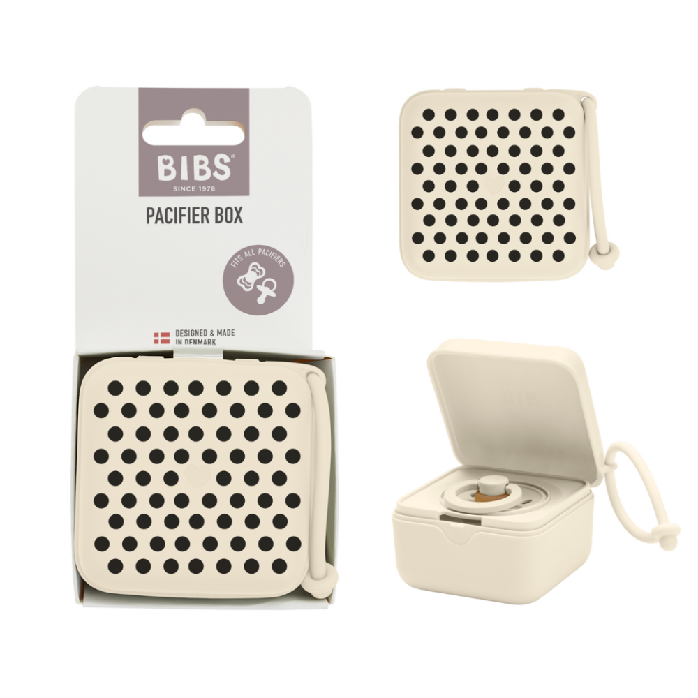 Cutie multifunctionala pentru depozitare suzete, BIBS Studio Collection Polka Dots, Ivory Black