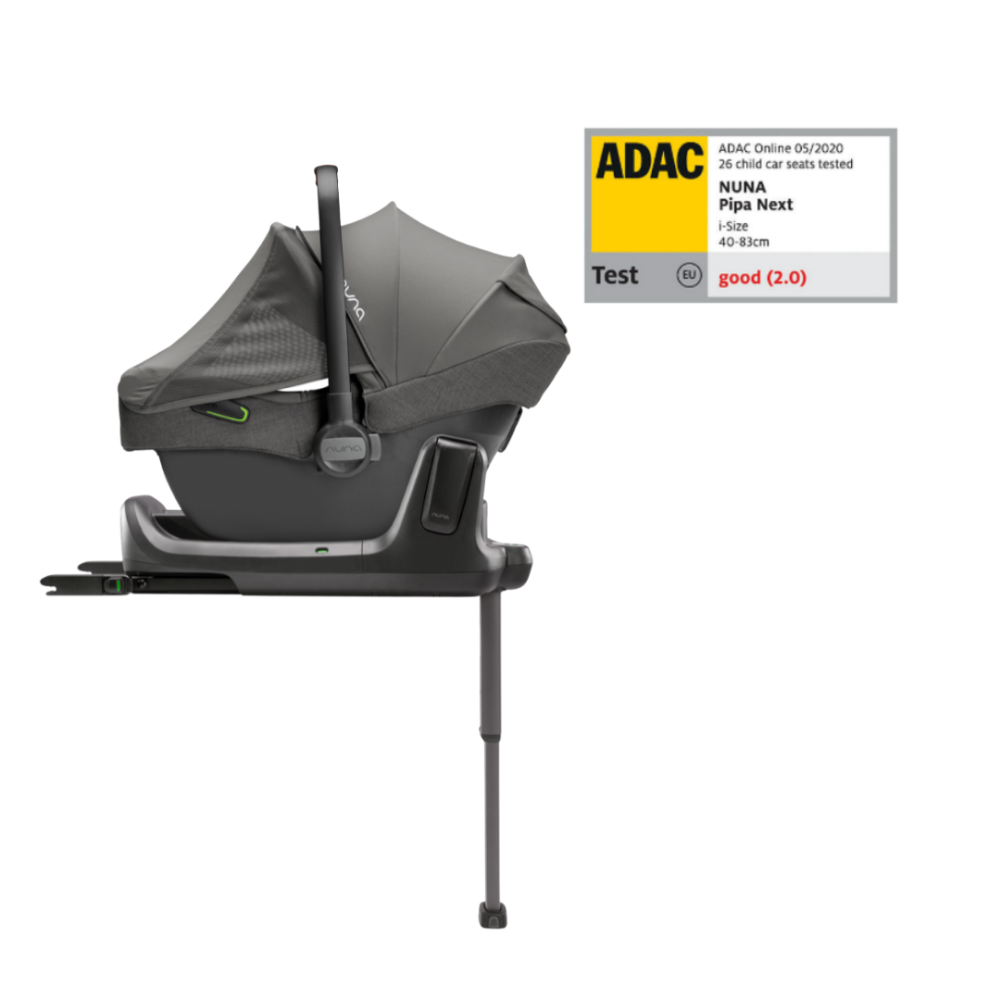 Scoica auto pentru copii Nuna i-Size Pipa Next Granite, nastere - 83 cm, testata ADAC si testata Suplimentar la impact lateral, frontal si din spate