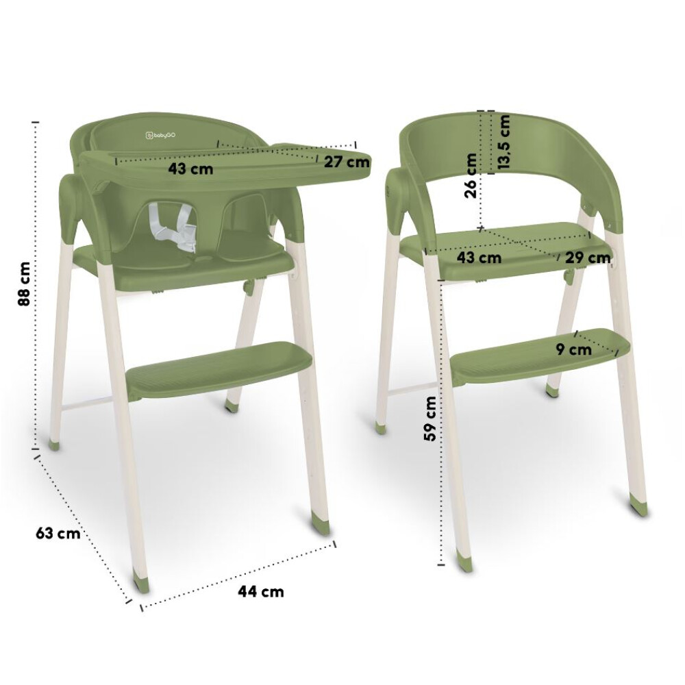 Scaun de masa transformabil BabyGo Levels, Khaki