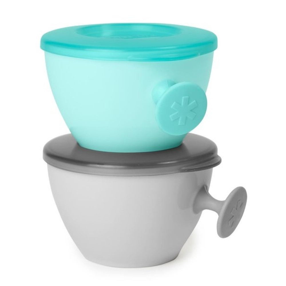 Skip Hop - Set 2 boluri ergonomice - Soft gri + turcoaz