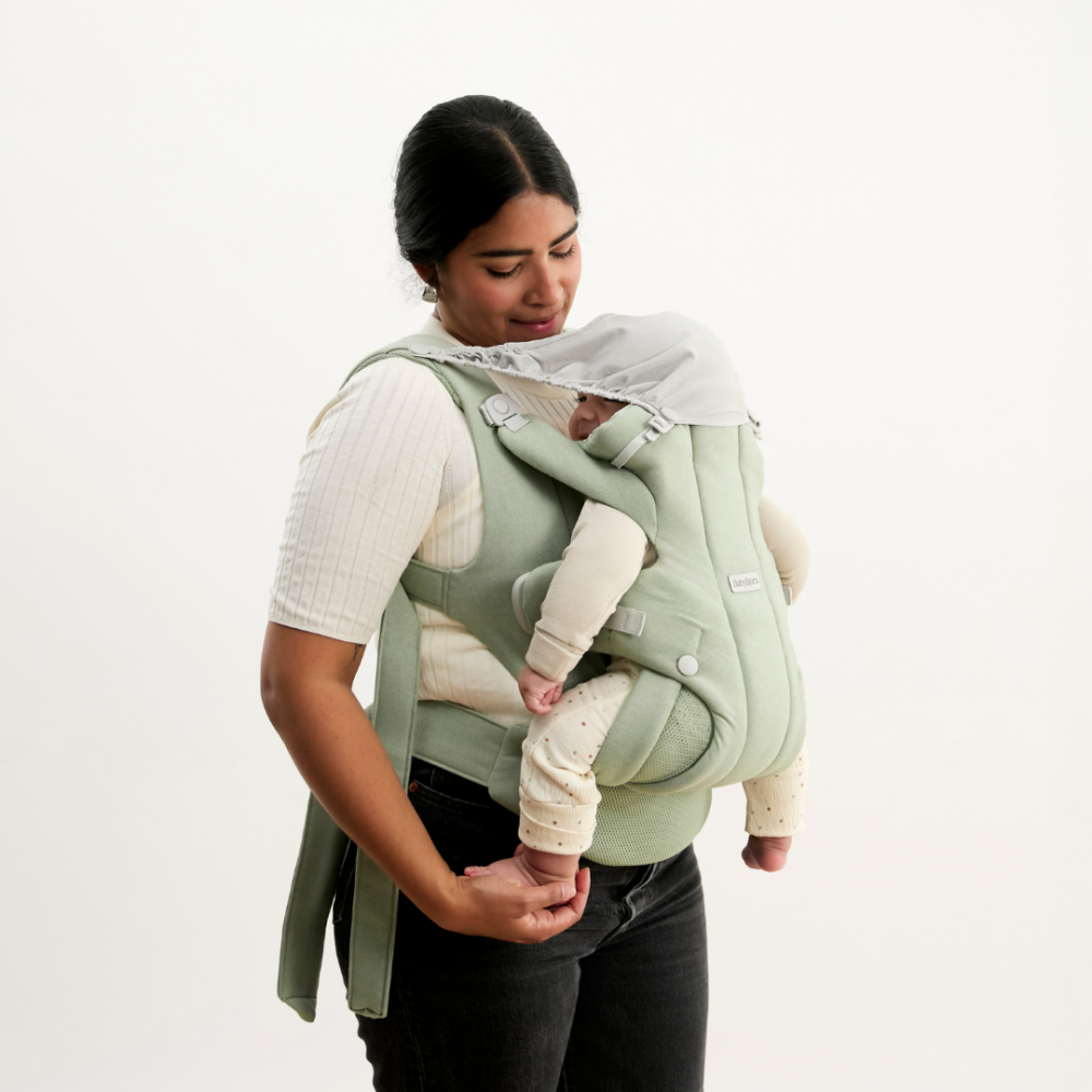 Marsupiu ergonomic Baby Bjorn Baby Carrier Hold, Light Green, tesatura periata