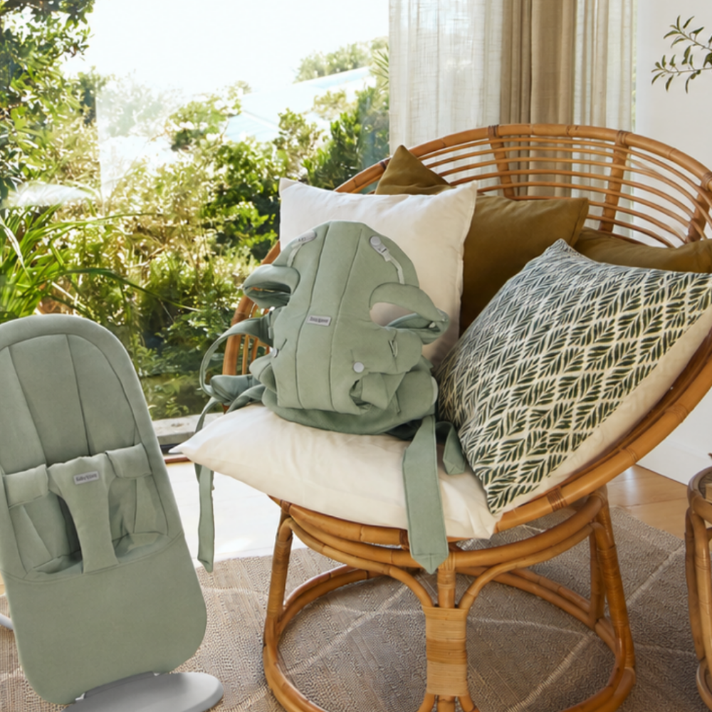 Marsupiu ergonomic Baby Bjorn Baby Carrier Hold, Light Green, tesatura periata