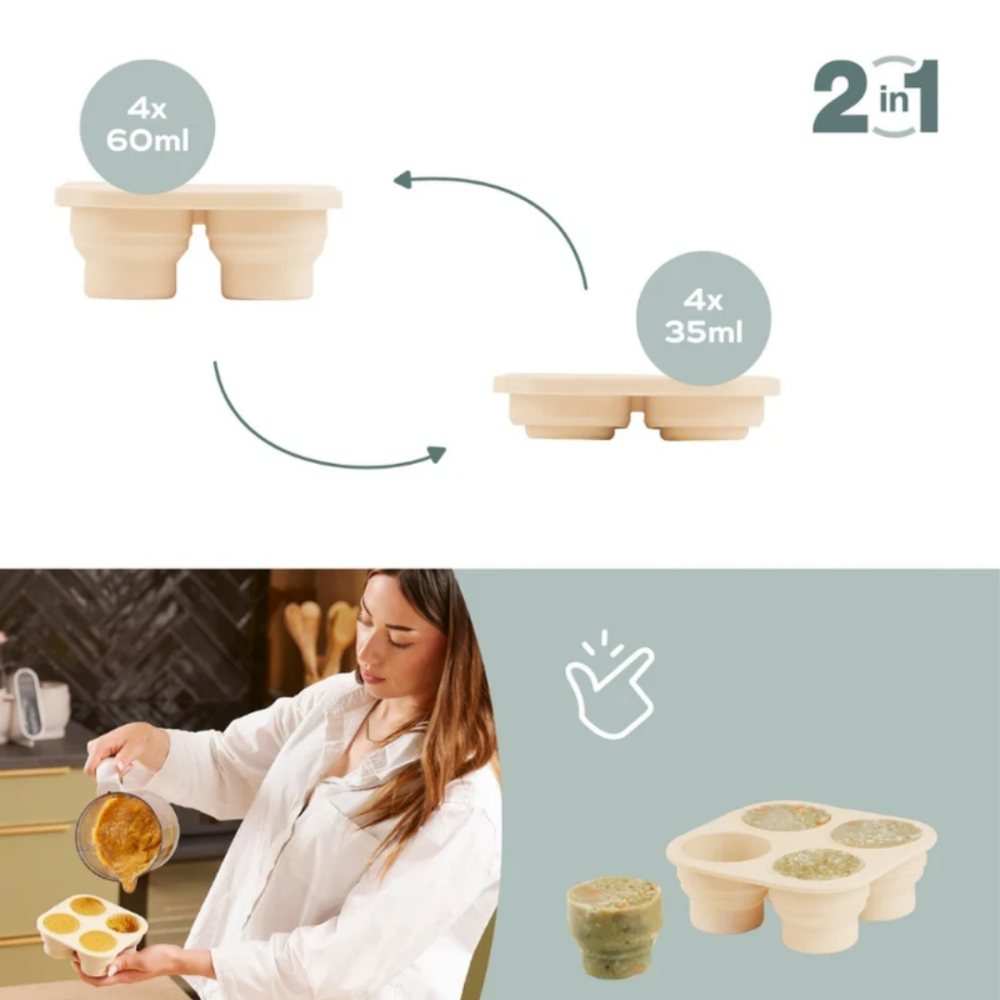 Set recipiente Babymoov din silicon si feeder pentru bebelusi