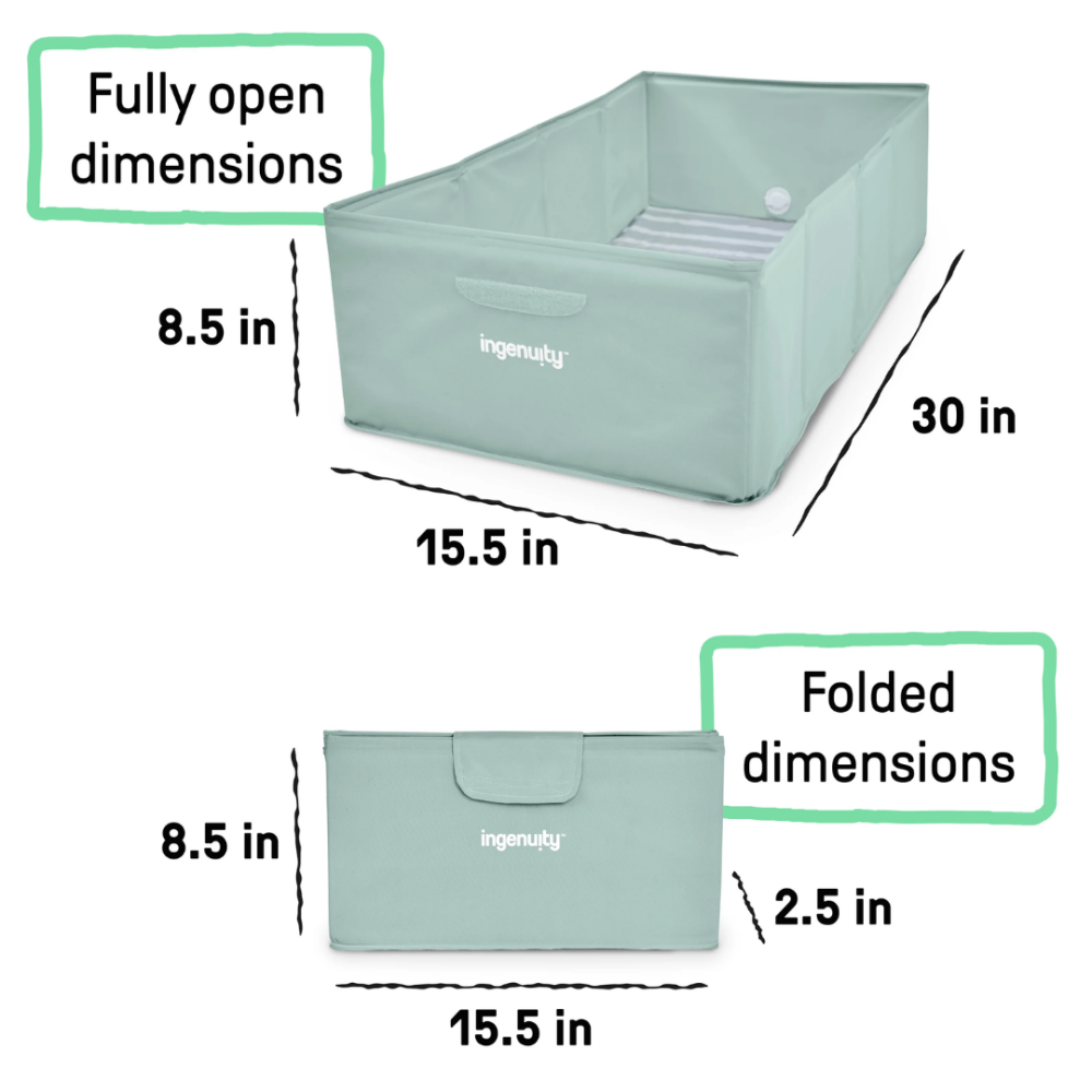 Cadita pliabila pentru calatorii Ingenuity Tuckaway Travel Tub Sage