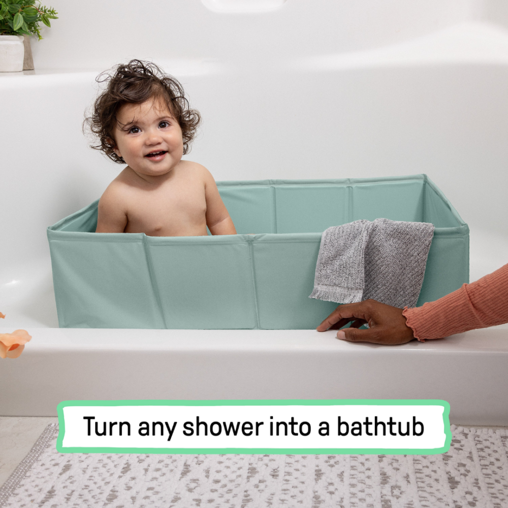 Cadita pliabila pentru calatorii Ingenuity Tuckaway Travel Tub Sage