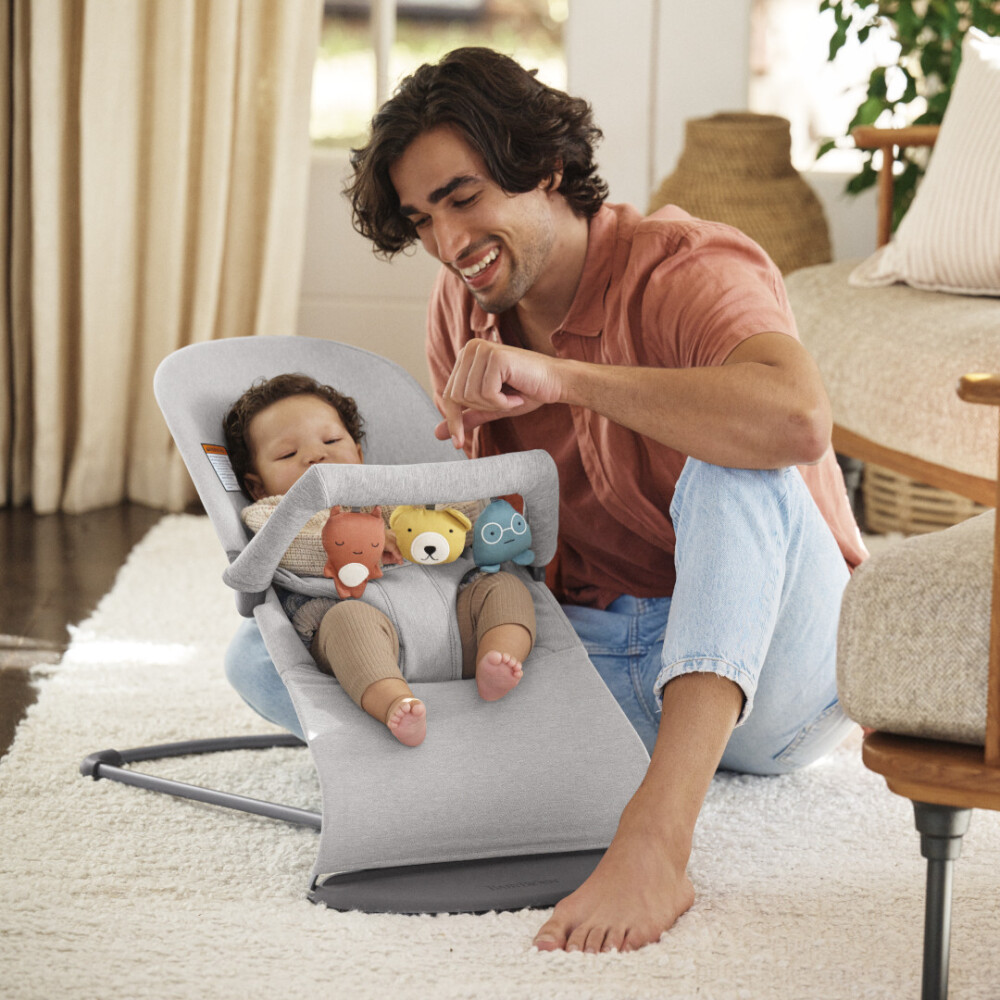 Balansoar din tesatura melange cu aspect Clasic pentru copii Baby Bjorn Bliss, Light Grey