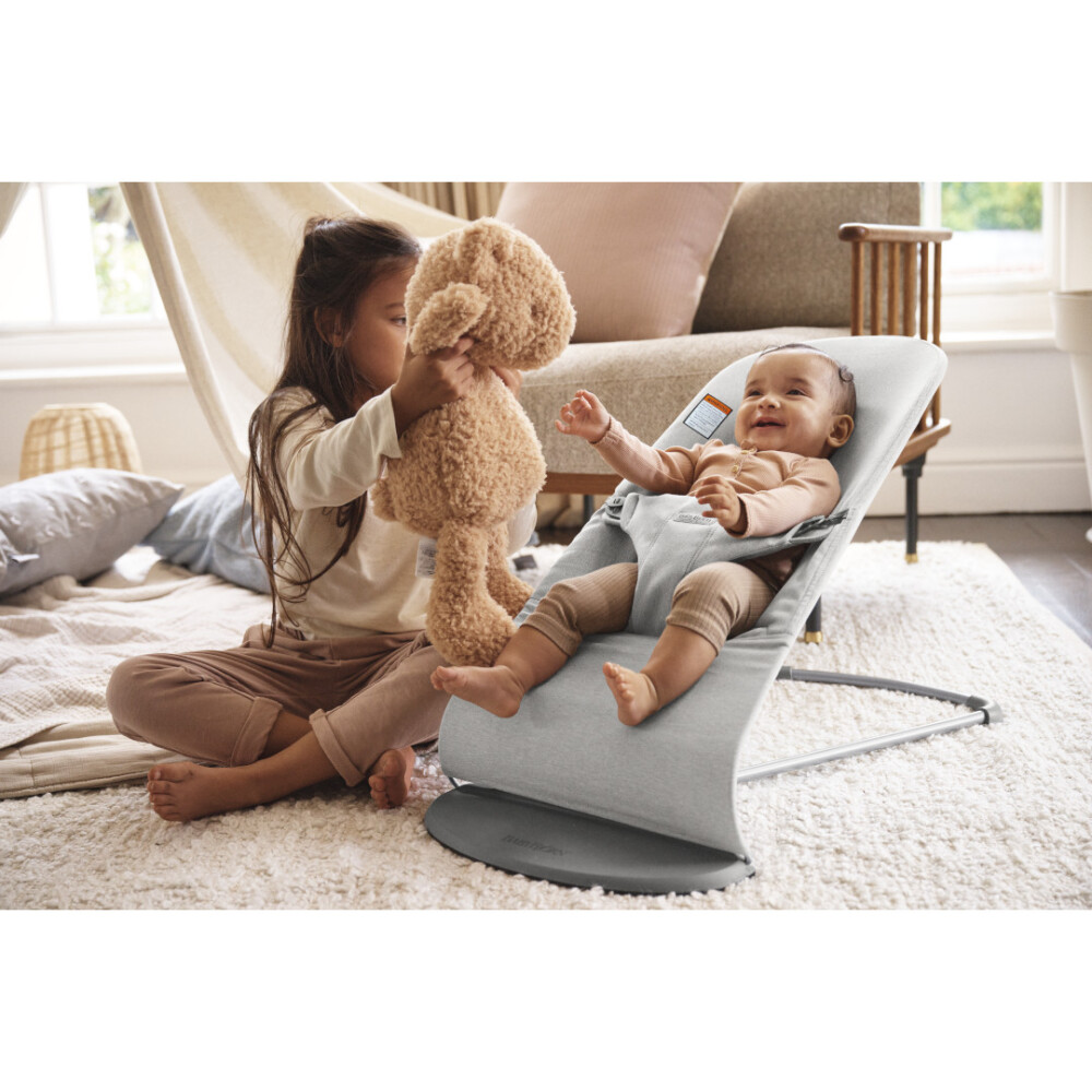 Balansoar din tesatura melange cu aspect Clasic pentru copii Baby Bjorn Bliss, Light Grey