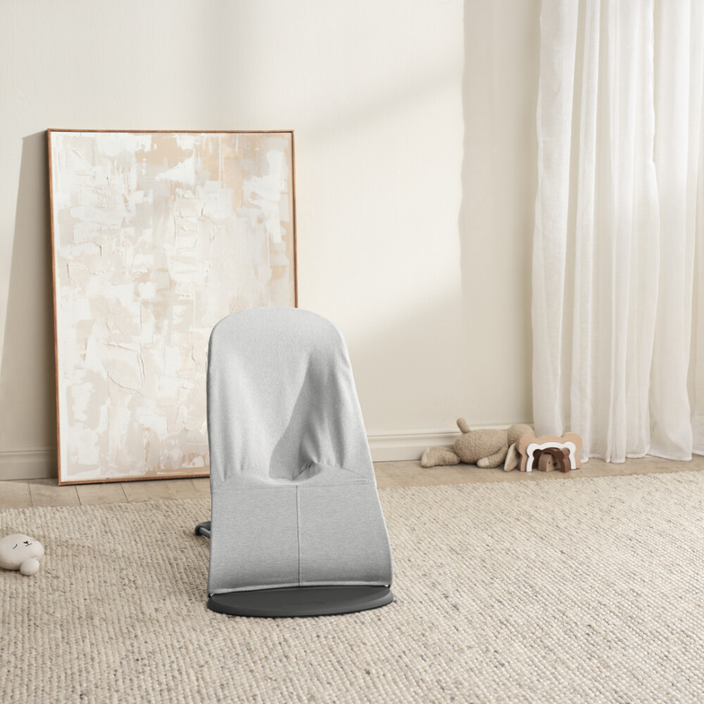 Balansoar din tesatura melange cu aspect Clasic pentru copii Baby Bjorn Bliss, Light Grey