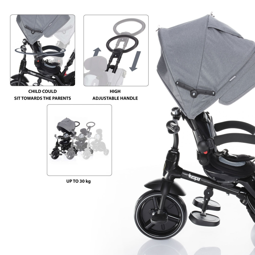 ZOPA - Tricicleta 6 moduri de utilizare Citi Trike Foggy Grey