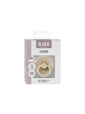 BIBS - Suzeta Colour Latex, tetina rotunda, 0+ luni, ambalaj premium