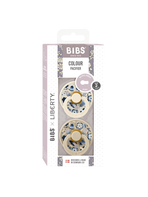 BIBS x LIBERTY - Set 2 suzete Colour Bobo Latex, tetina rotunda, 6 luni+