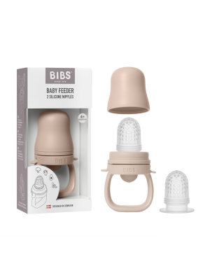 Dispozitiv de hranire BIBS Baby Feeder cu 2 tetine din silicon, Blush