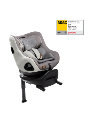 Set scaun auto rotativ i-Size Joie i-Harbour Signature Oyster, 40-105 cm + Baza i-Size i-Base Encore, testat ADAC si certificat R129