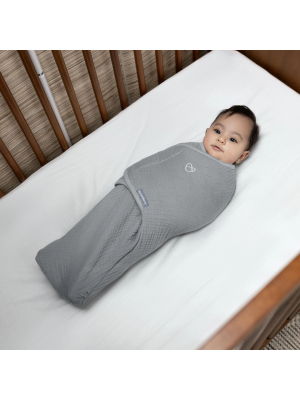 Sistem de infasare Ingenuity SwaddleMe 0-3 luni, muselina, colectia Original, Granite