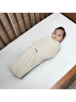 Sistem de infasare Ingenuity Swaddle Me 0-3 luni, muselina, colectia Original, Cream