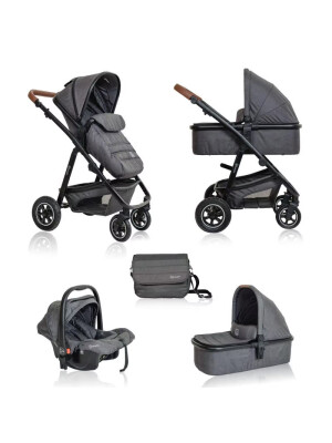 Carucior pentru copii BabyGo 3 in 1 Simplex, Grey Melange