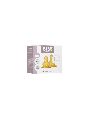 BIBS - Set 2 tetine pentru biberon, Latex, flux lent
