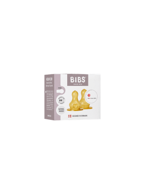 BIBS - Set 2 tetine pentru biberon, Latex, flux mediu