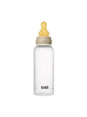 Set complet biberon BIBS fosforescent anticolici PP fara BPA, 270 ml, Latex, Vanilla Glow
