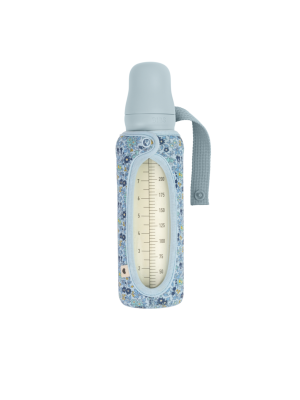 BIBS x LIBERTY - Husa pentru biberonul din sticla 225 ml, Chamomile Lawn Baby Blue
