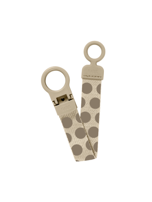 Lantisor clip Loop pentru suzeta, BIBS Studio Collection Polka Dots, Mega Vanilla Dark Oak