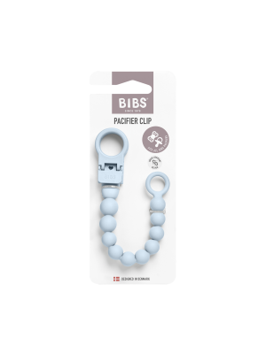 Clip pentru suzeta BIBS Beaded, cu margele din silicon Baby Blue