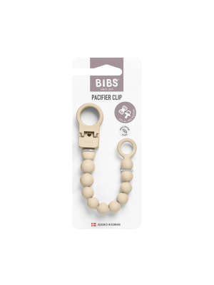 Clip pentru suzeta BIBS Beaded, cu margele din silicon Ivory