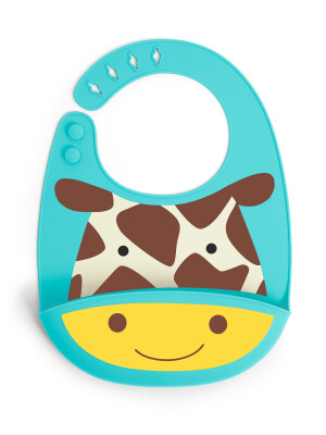 Skip Hop Bavetica de silicon Fold & Go Zoo - Girafa