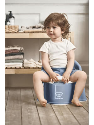 BabyBjorn - Olita cu protectie spate Potty Chair Deep blue/White