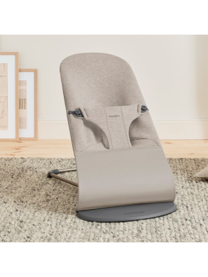 Balansoar BabyBjorn Bliss din material 3D Jersey, Sand Grey