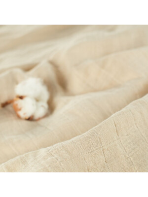 Muselina multifunctionala din bumbac 100% organic, ONINO HUG.me, Creamy Vanilla, x1 bucata, 120 x 120 cm, certificata GOTS