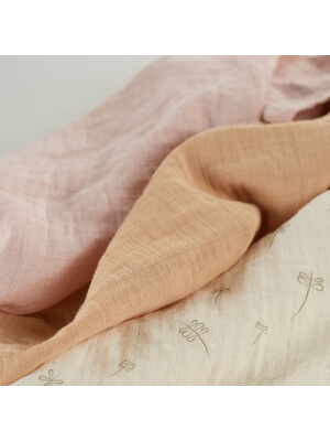 Muselina multifunctionala din bumbac 100% organic, ONINO HUG.me, Pure Bloom, x3 bucati, 60 x 60 cm, certificata GOTS