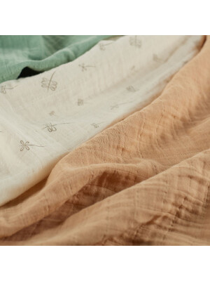 Muselina multifunctionala din bumbac 100% organic, ONINO HUG.me, Pure Nature, x3 bucati, 60 x 60 cm, certificata GOTS