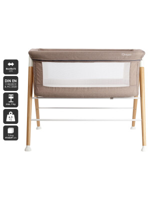 BabyGo - Patut cu cadru din Lemn Goodnight Beige