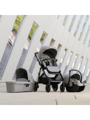 Carucior pentru copii multifunctional 3 in 1 Graco Near2Me DLX Ash (Carucior Near2Me DLX + Landou Near2Me DLX + Scoica SnugLite)