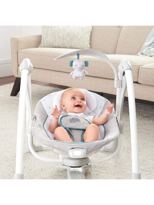 Ingenuity - Leagan portabil ConvertMe Swing 2 Seat Battery-Saver, Nash