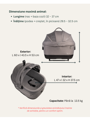 Sistem de transport si protectie pentru animale de companie Tavo Maeve ISO5X, Merle, cu Isofix integrat, max 13.5 kg
