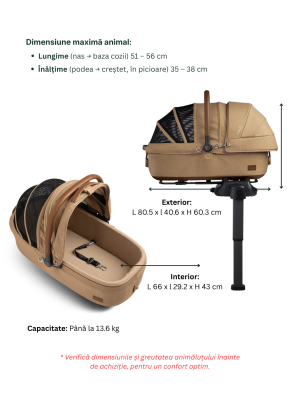 Sistem de transport si protectie pentru animale de companie Tavo Maeve Medium Rigid Sable, max 13.6 kg