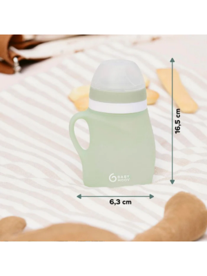 Sticla ergonomica Babymoov din silicon verde