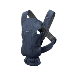 Marsupiu anatomic cu multiple pozitii de purtare BabyBjorn Mini, Navy Blue, 3D Mesh 