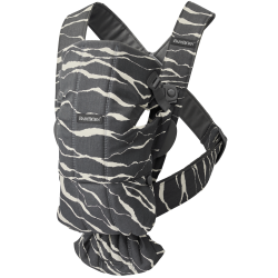 Marsupiu anatomic cu multiple pozitii de purtare BabyBjorn Mini, Anthracite/Landscape, Bumbac, Editie Limitata