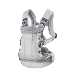 Marsupiu anatomic cu multiple pozitii de purtare BabyBjorn colectia Harmony, Silver, 3D Mesh, Editie Limitata