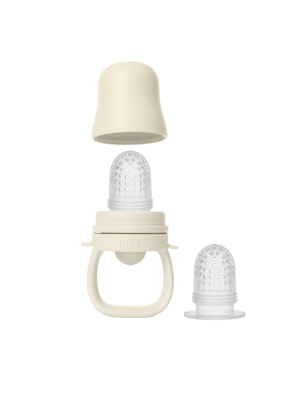 Dispozitiv de hranire BIBS Baby Feeder cu 2 tetine din silicon, Ivory