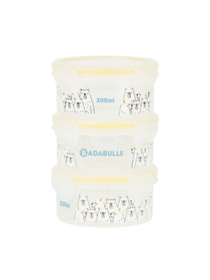 Badabulle - Set 3 boluri ermetice Maxi 300 ml, pentru pastrarea hranei