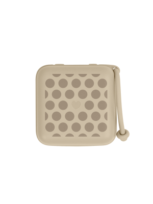 Cutie multifunctionala pentru depozitare suzete, BIBS Studio Collection Polka Dots Mega Vanilla Dark Oak