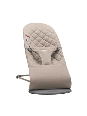 BabyBjorn - Balansoar Bliss Sand Grey din tesatura matlasata cu aspect Clasic