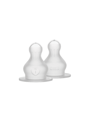 BIBS - Set 2 tetine pentru biberon, Silicon, cu flux rapid
